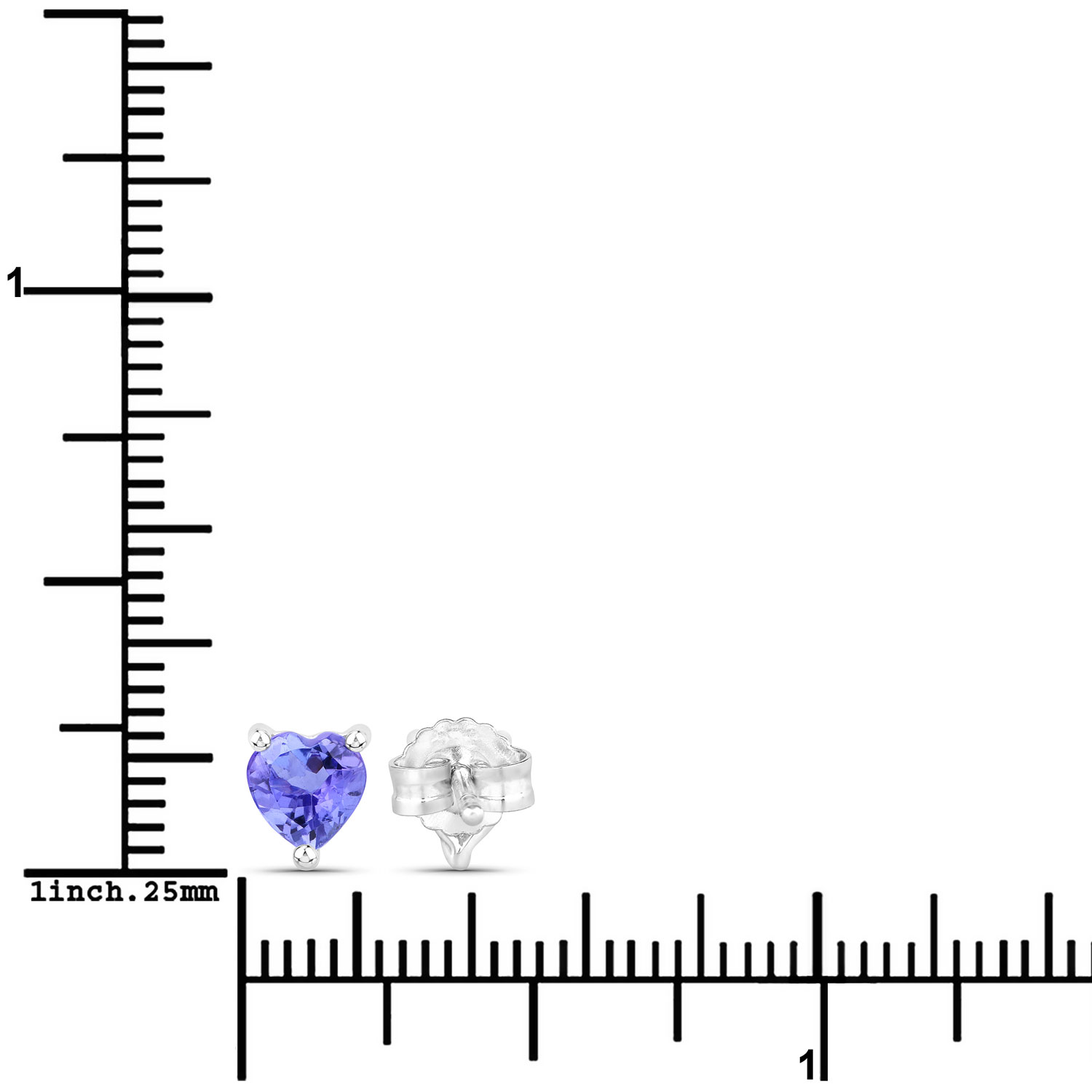 0.90 Carat Genuine Tanzanite .925 Sterling Silver Earrings 0.90 C.T.W Sterling Silver - view 2