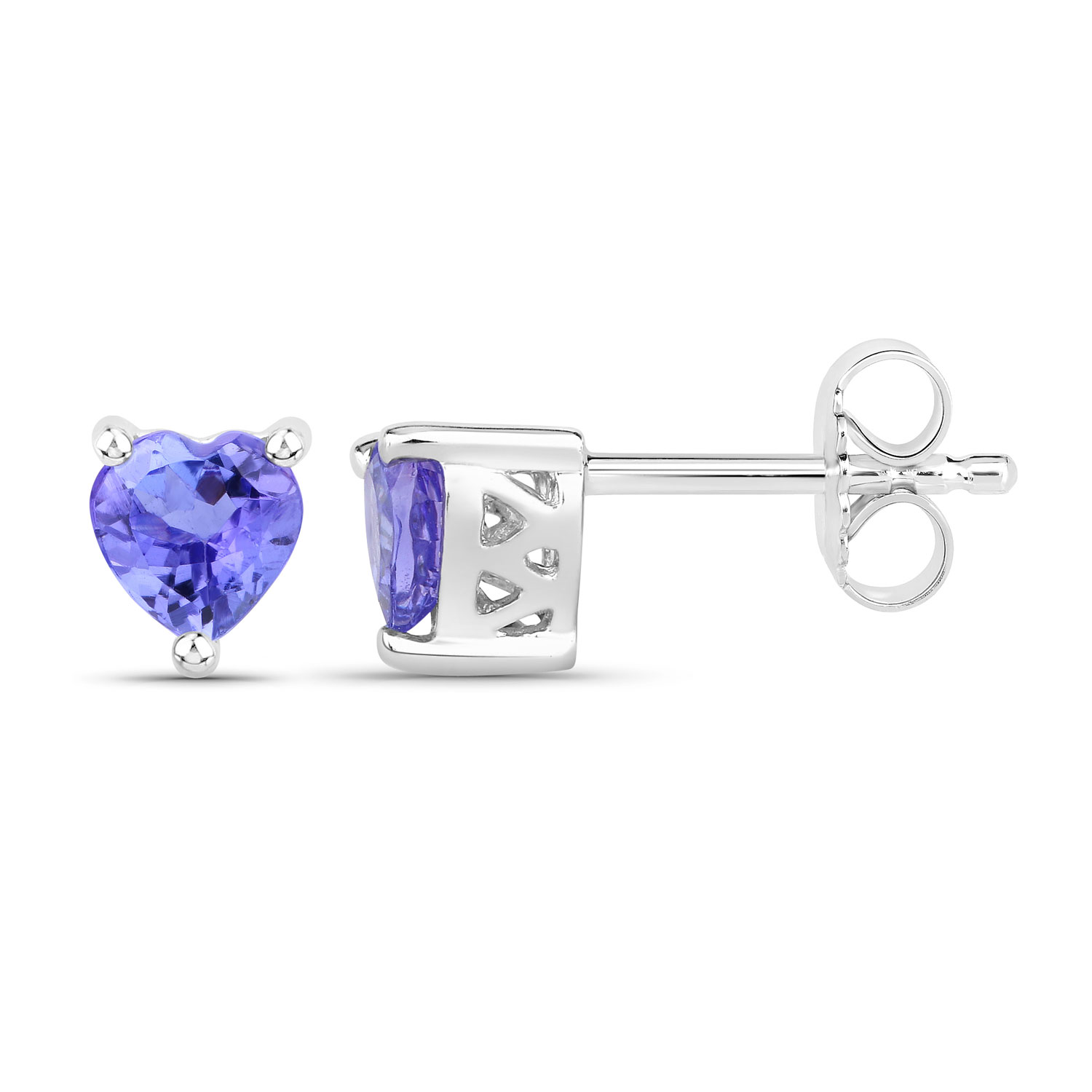 0.90 Carat Genuine Tanzanite .925 Sterling Silver Earrings 0.90 C.T.W Sterling Silver - view 3