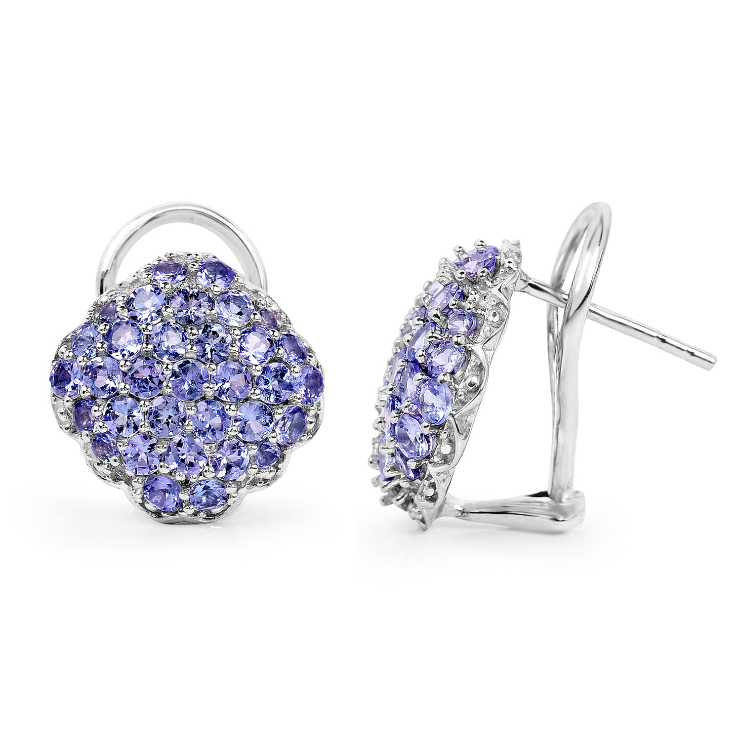 3.14 Carat Genuine Tanzanite .925 Sterling Silver Earrings 3.14 C.T.W Sterling Silver - view 3