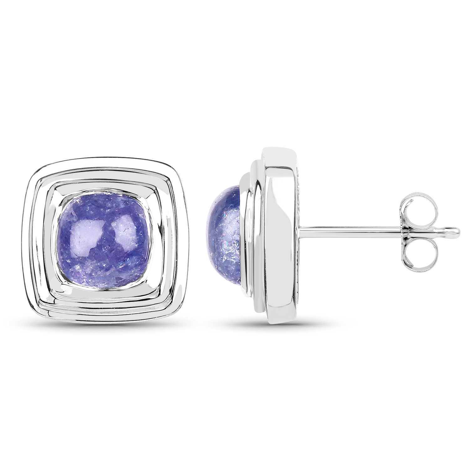 4.74 Carat Genuine Tanzanite .925 Sterling Silver Earrings 4.74 C.T.W Sterling Silver - view 2