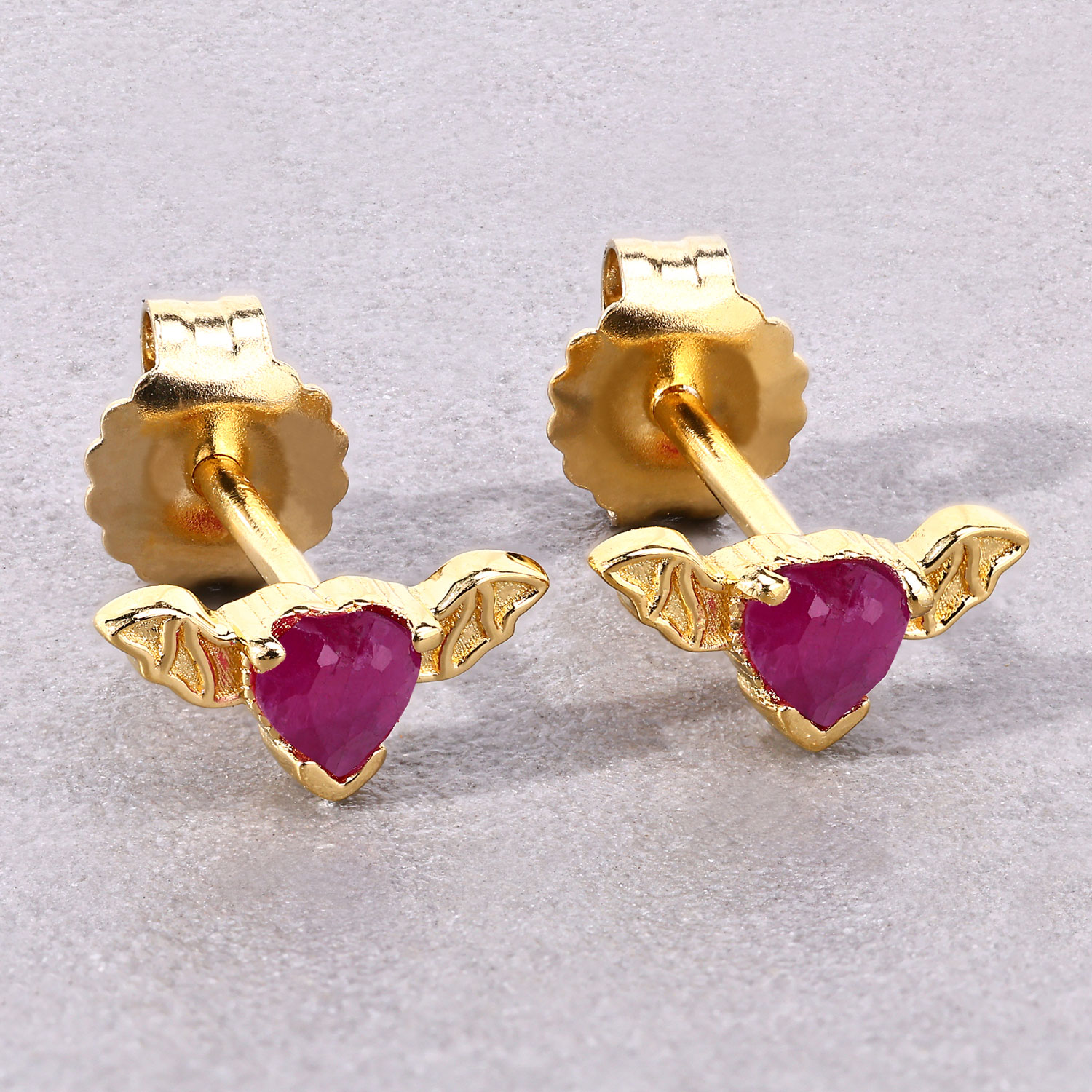 0.40 Carat Genuine Ruby .925 Sterling Silver Earrings 0.40 C.T.W Sterling Silver - view 2