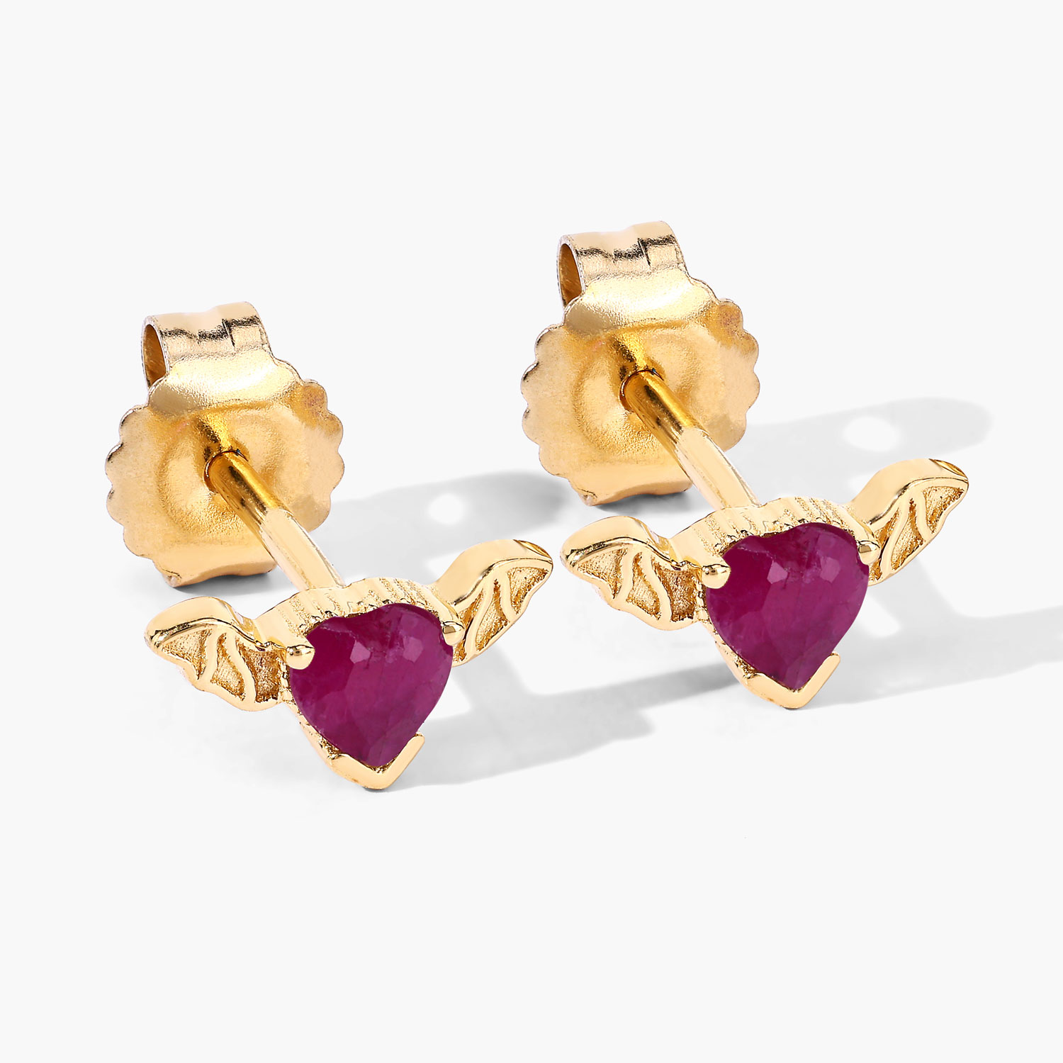 0.40 Carat Genuine Ruby .925 Sterling Silver Earrings 0.40 C.T.W Sterling Silver - view 3