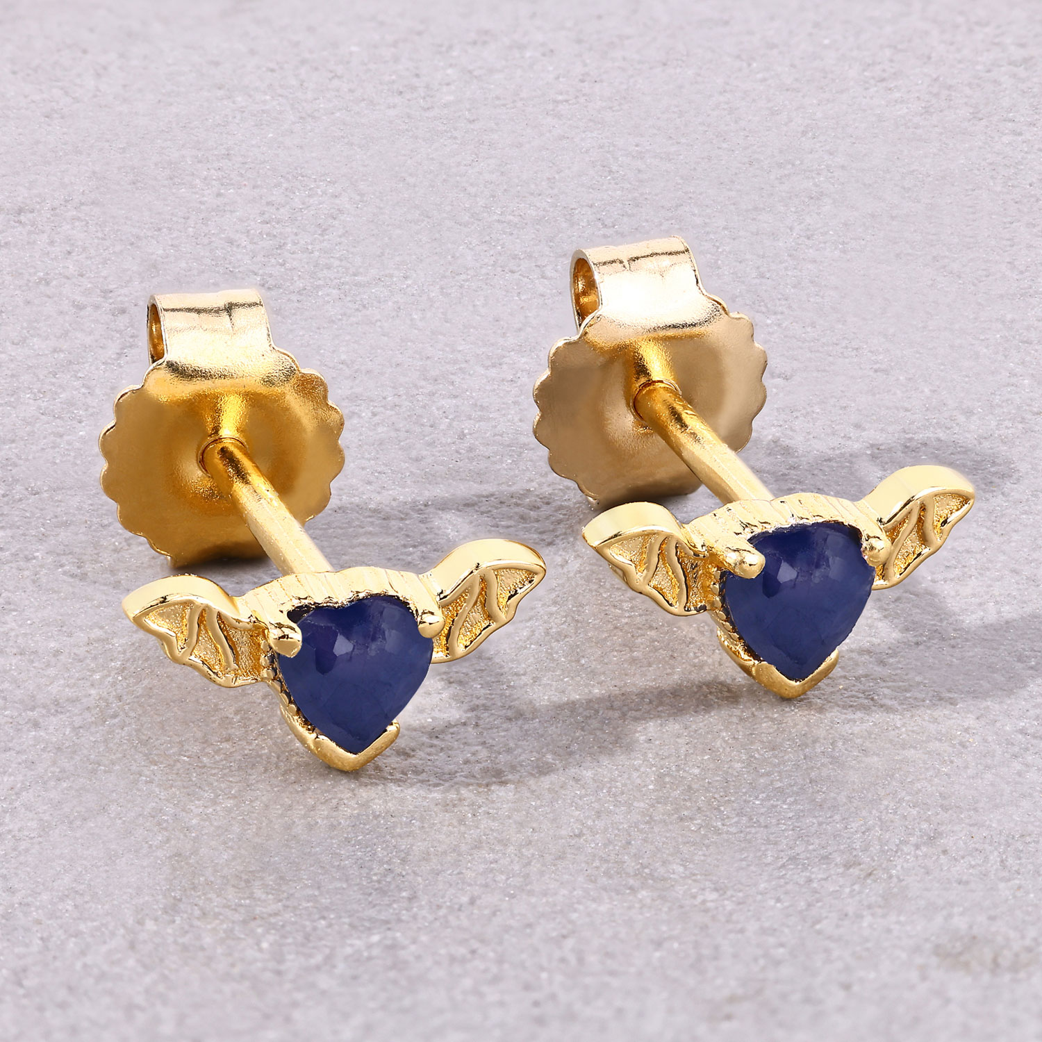 0.40 Carat Genuine Blue Sapphire .925 Sterling Silver Earrings 0.40 C.T.W Sterling Silver - view 8