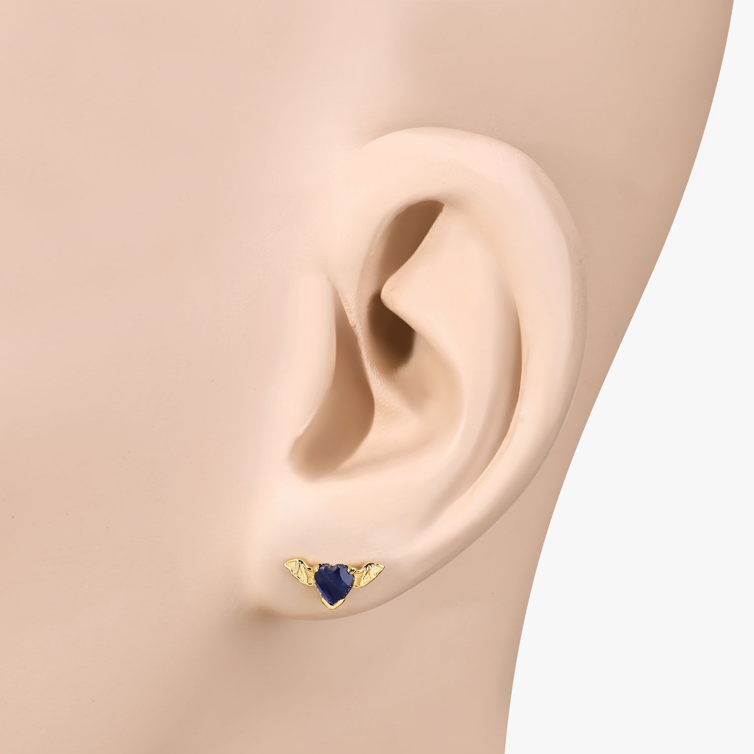 0.40 Carat Genuine Blue Sapphire .925 Sterling Silver Earrings 0.40 C.T.W Sterling Silver - view 2