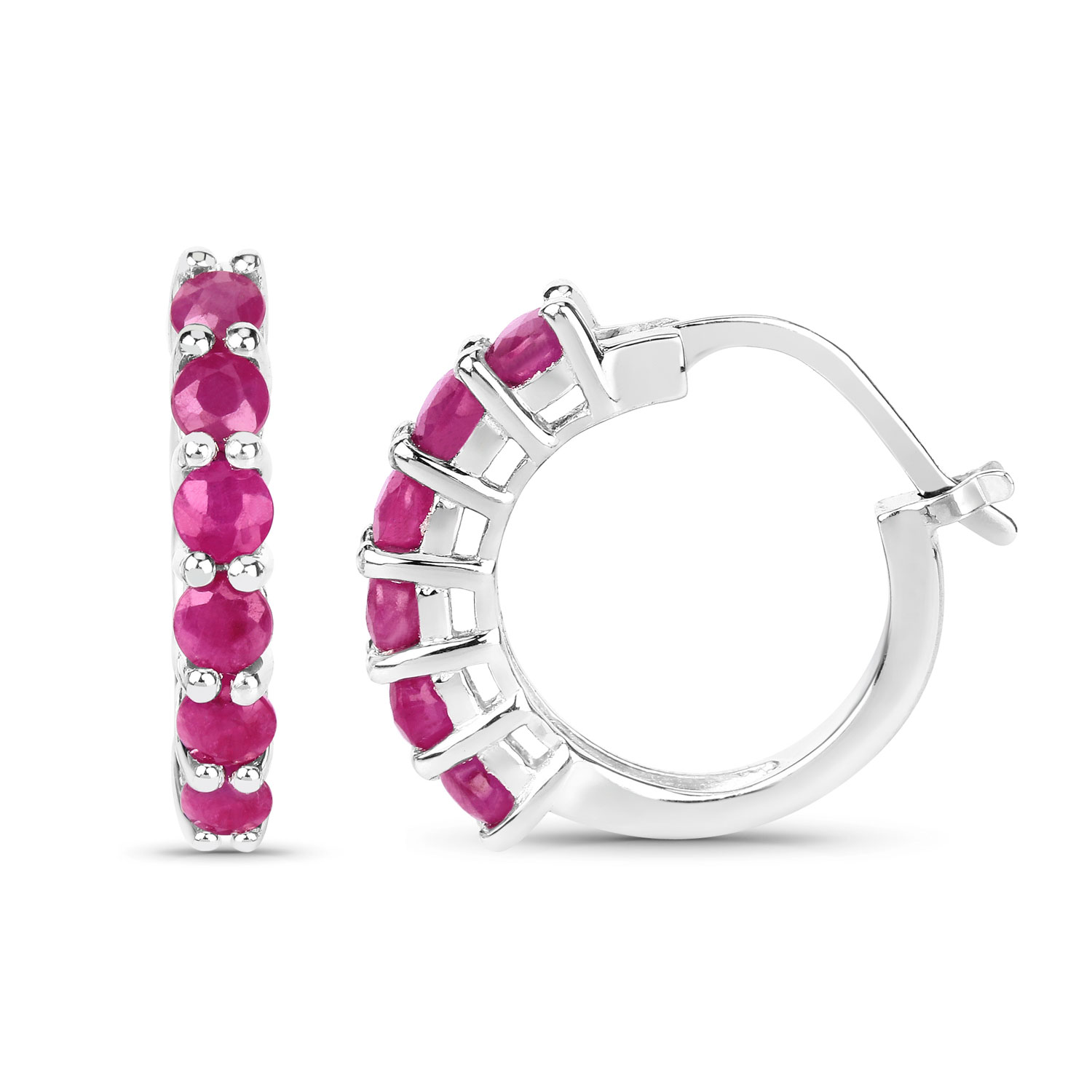 1.56 Carat Genuine Ruby .925 Sterling Silver Earrings 1.56 C.T.W Sterling Silver - view 6