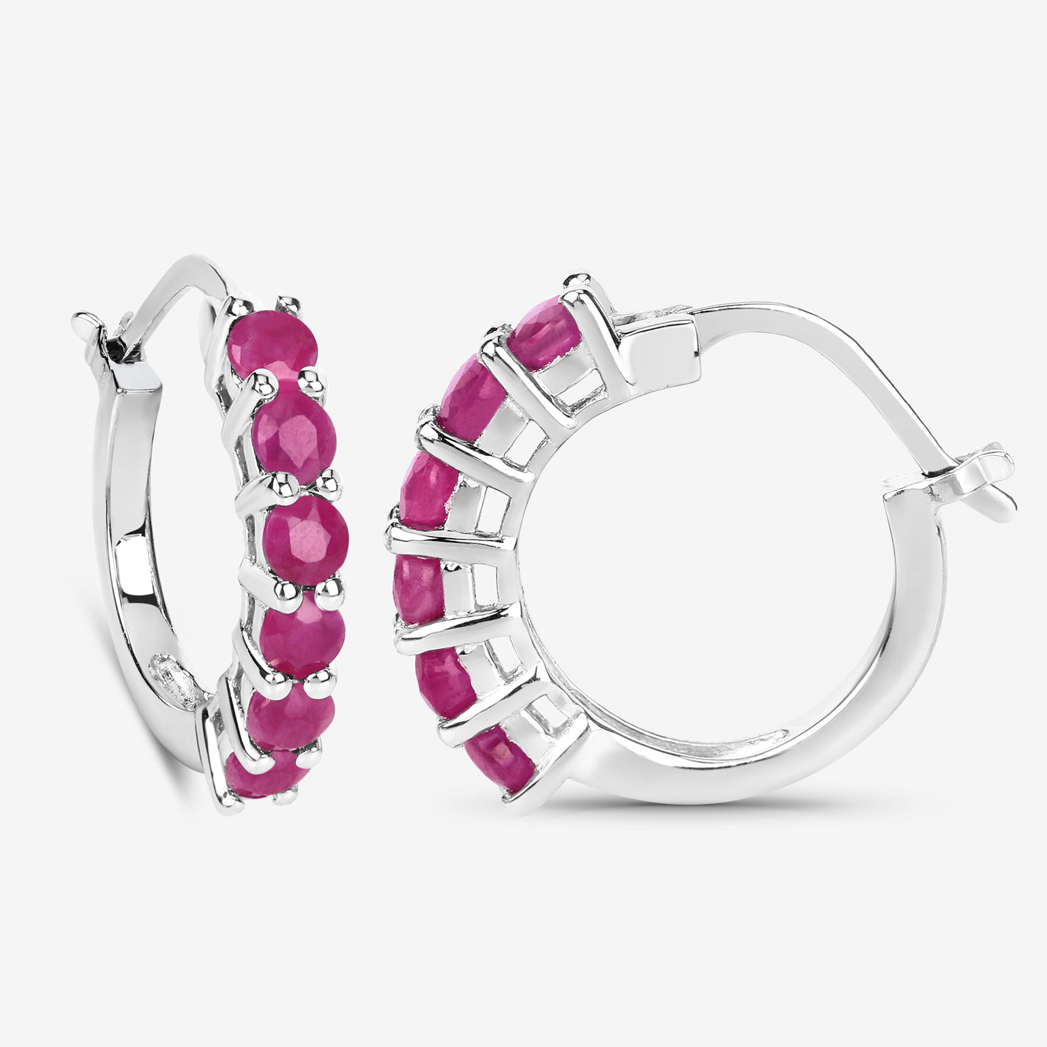 1.56 Carat Genuine Ruby .925 Sterling Silver Earrings 1.56 C.T.W Sterling Silver - view 3