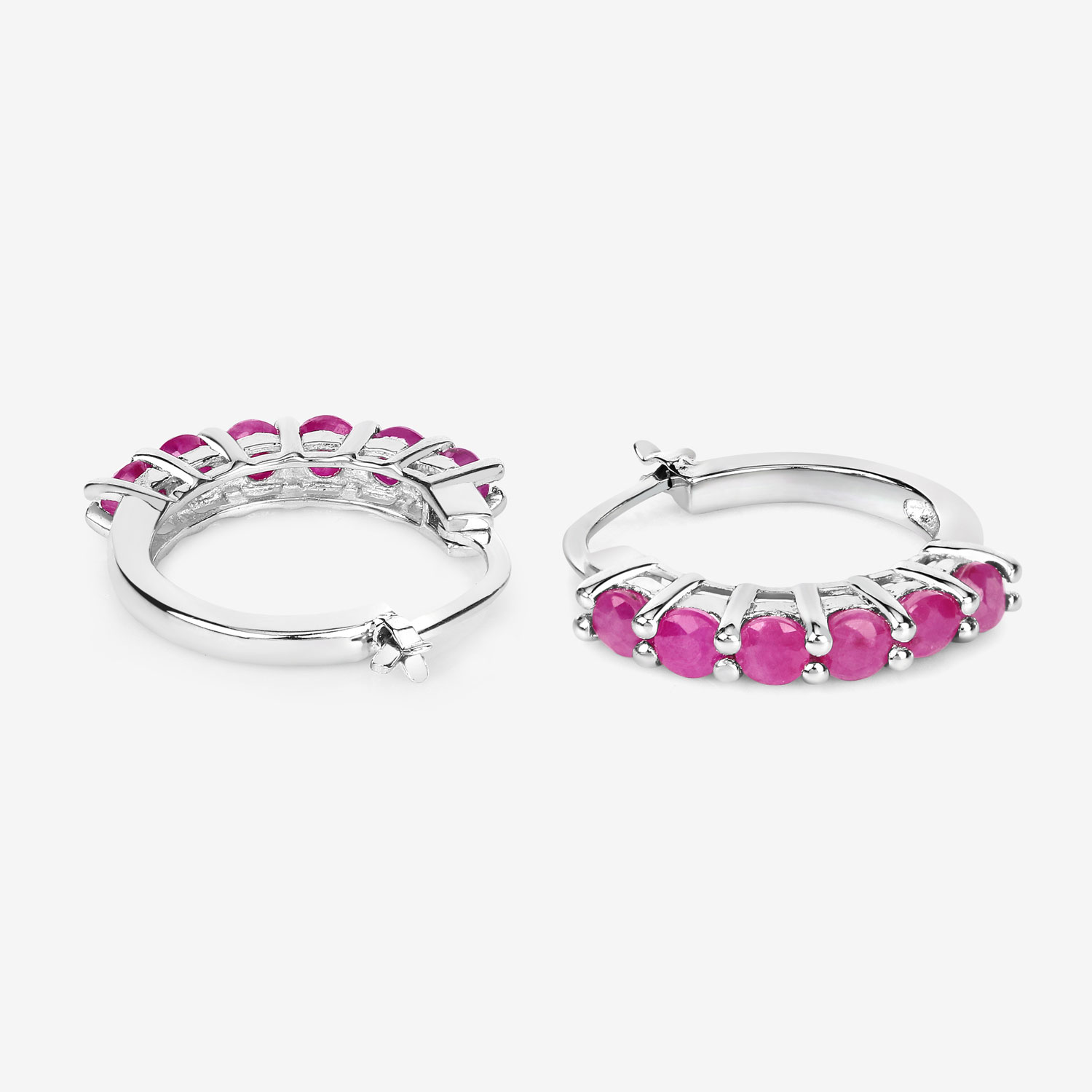 1.56 Carat Genuine Ruby .925 Sterling Silver Earrings 1.56 C.T.W Sterling Silver - view 7