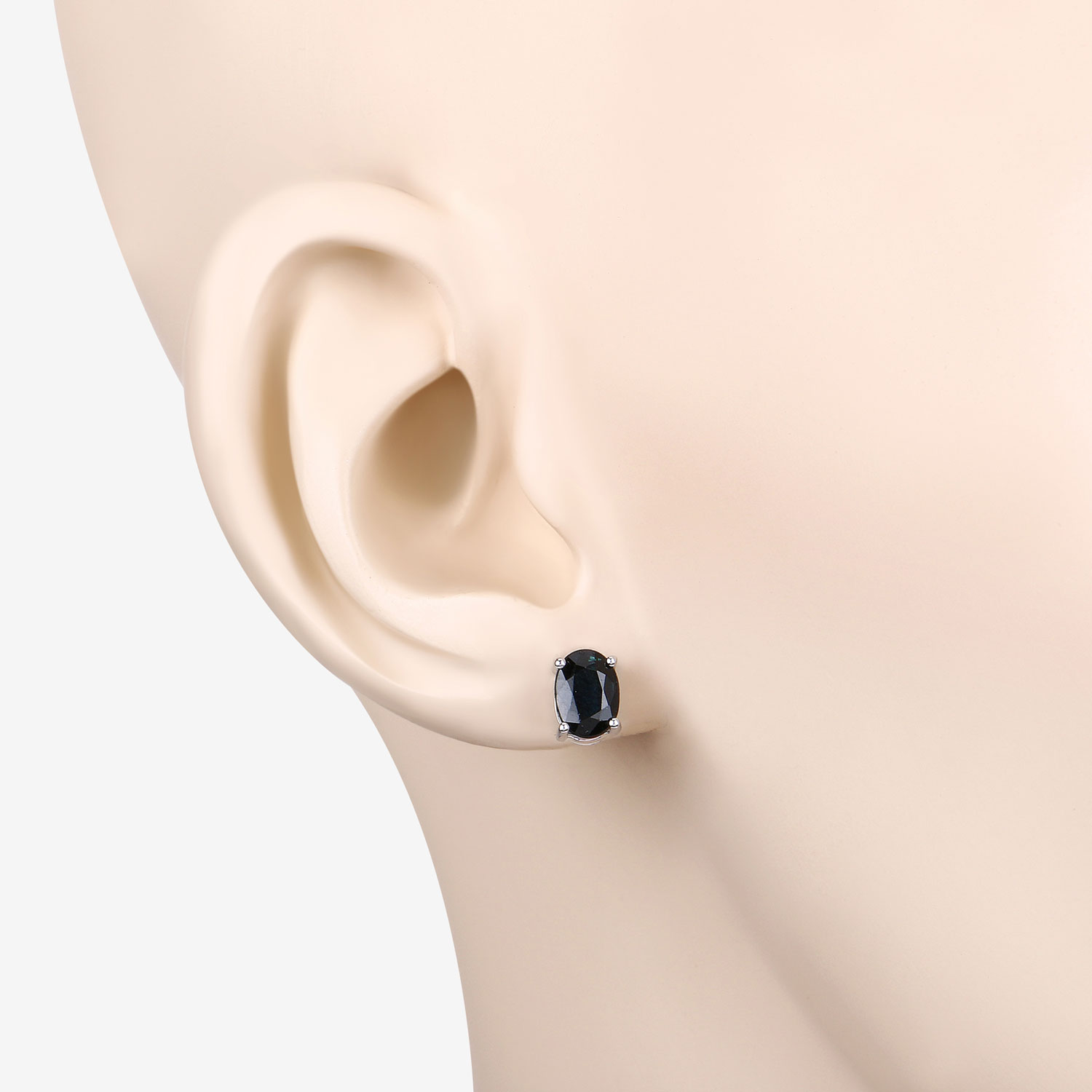 1.90 Carat Genuine Blue Sapphire 10K White Gold Earrings 1.90 C.T.W 10K white gold - view 7