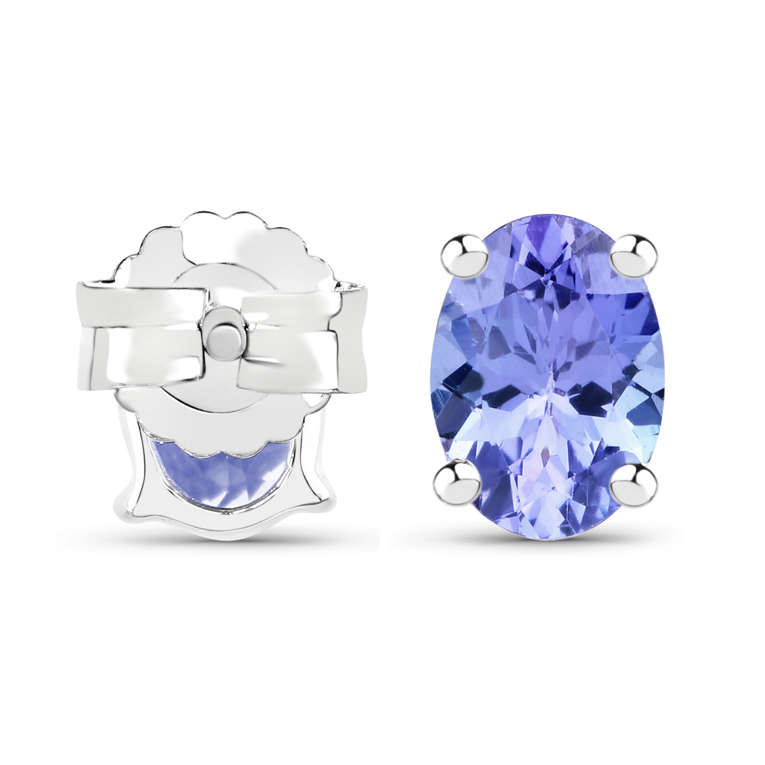 1.50 Carat Genuine Tanzanite .925 Sterling Silver Earrings 1.50 C.T.W Sterling Silver - view 3