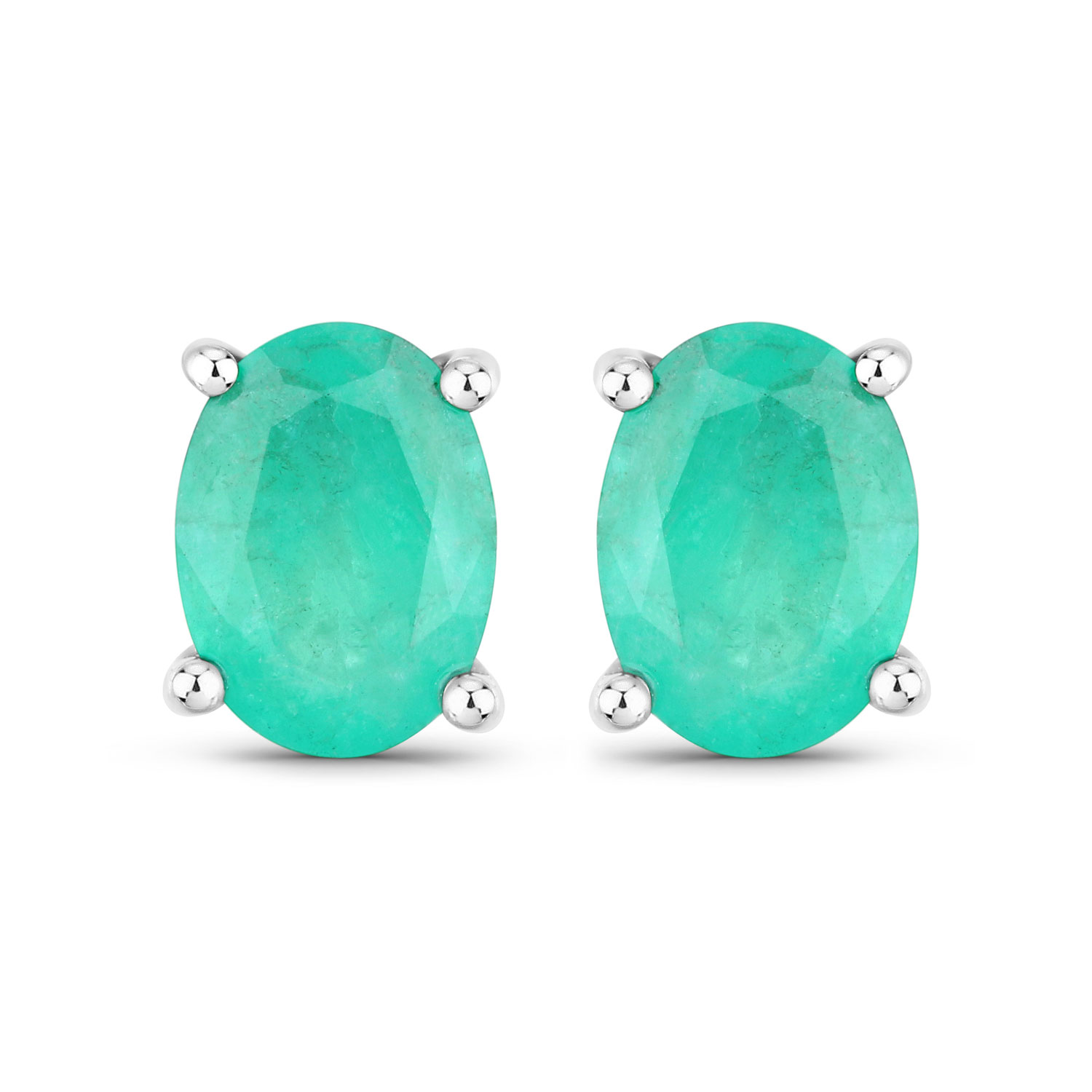 1.44 Carat Genuine Zambian Emerald 10K White Gold Earrings Unknown Friendly Weight 10K white gold - view 8