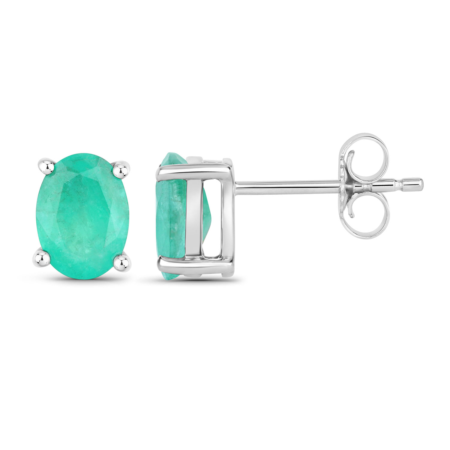 1.44 Carat Genuine Zambian Emerald 10K White Gold Earrings Unknown Friendly Weight 10K white gold - view 9