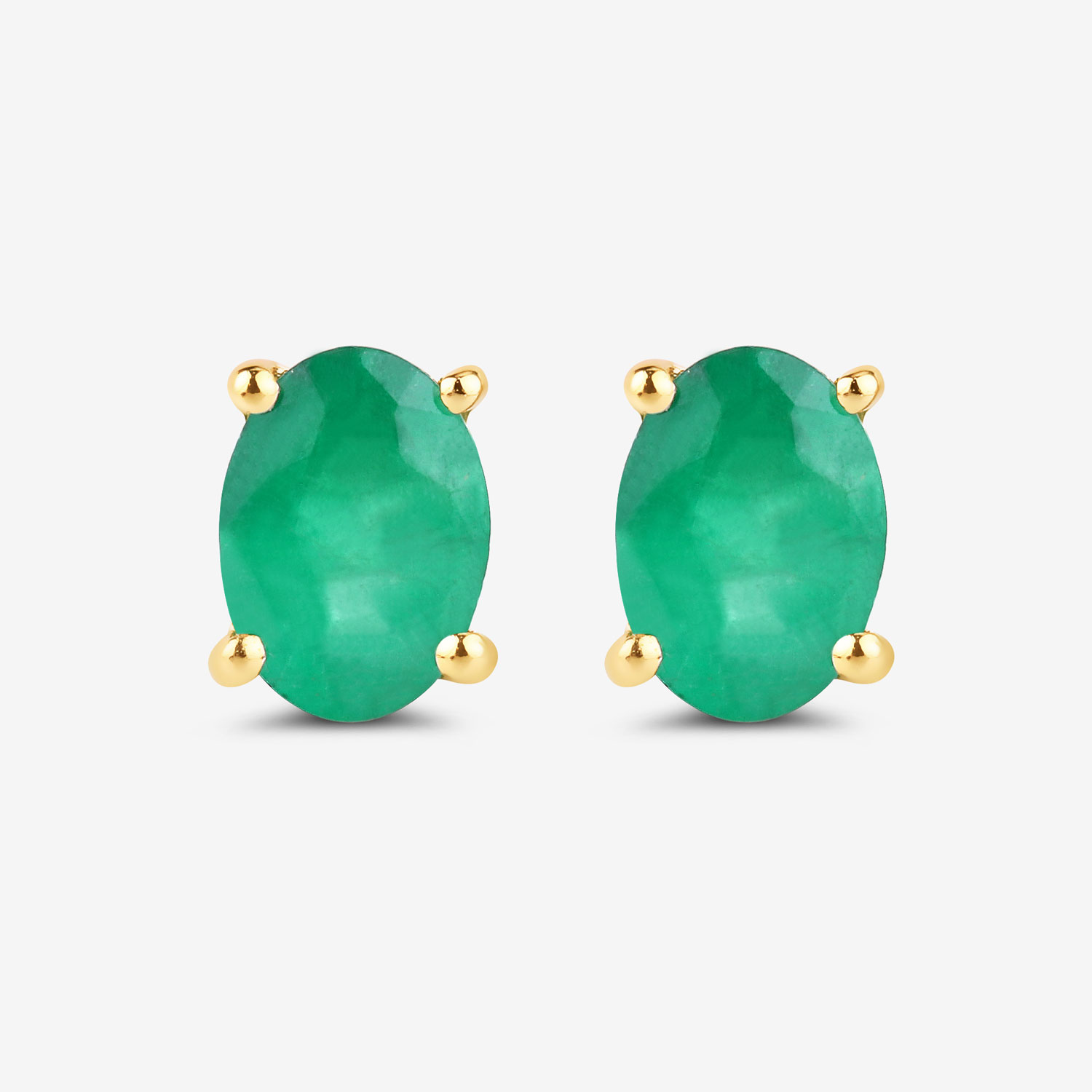 1.44 Carat Genuine Zambian Emerald 10K Yellow Gold Earrings 1.44 C.T.W 10K yellow gold - view 11