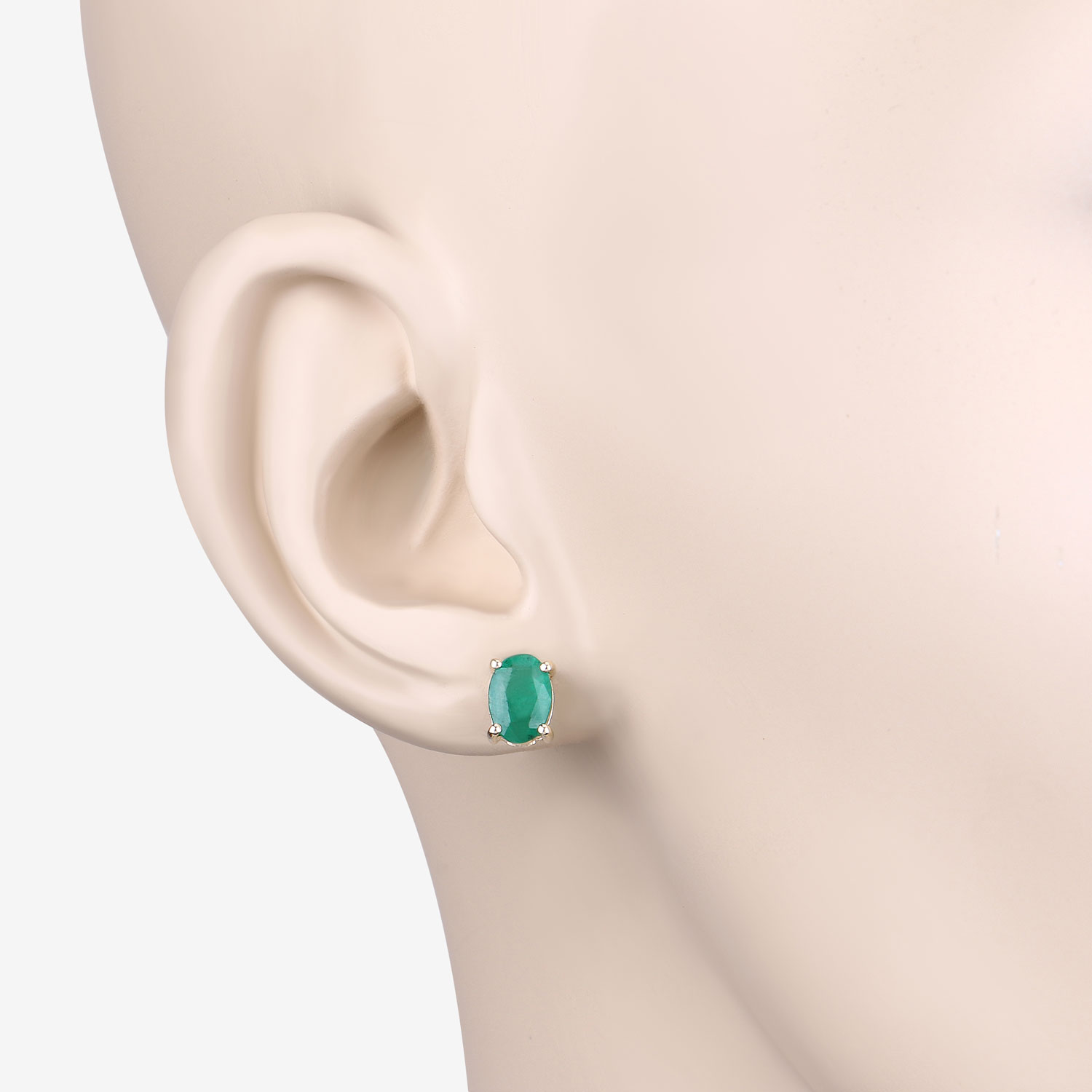 1.44 Carat Genuine Zambian Emerald 10K Yellow Gold Earrings 1.44 C.T.W 10K yellow gold - view 4