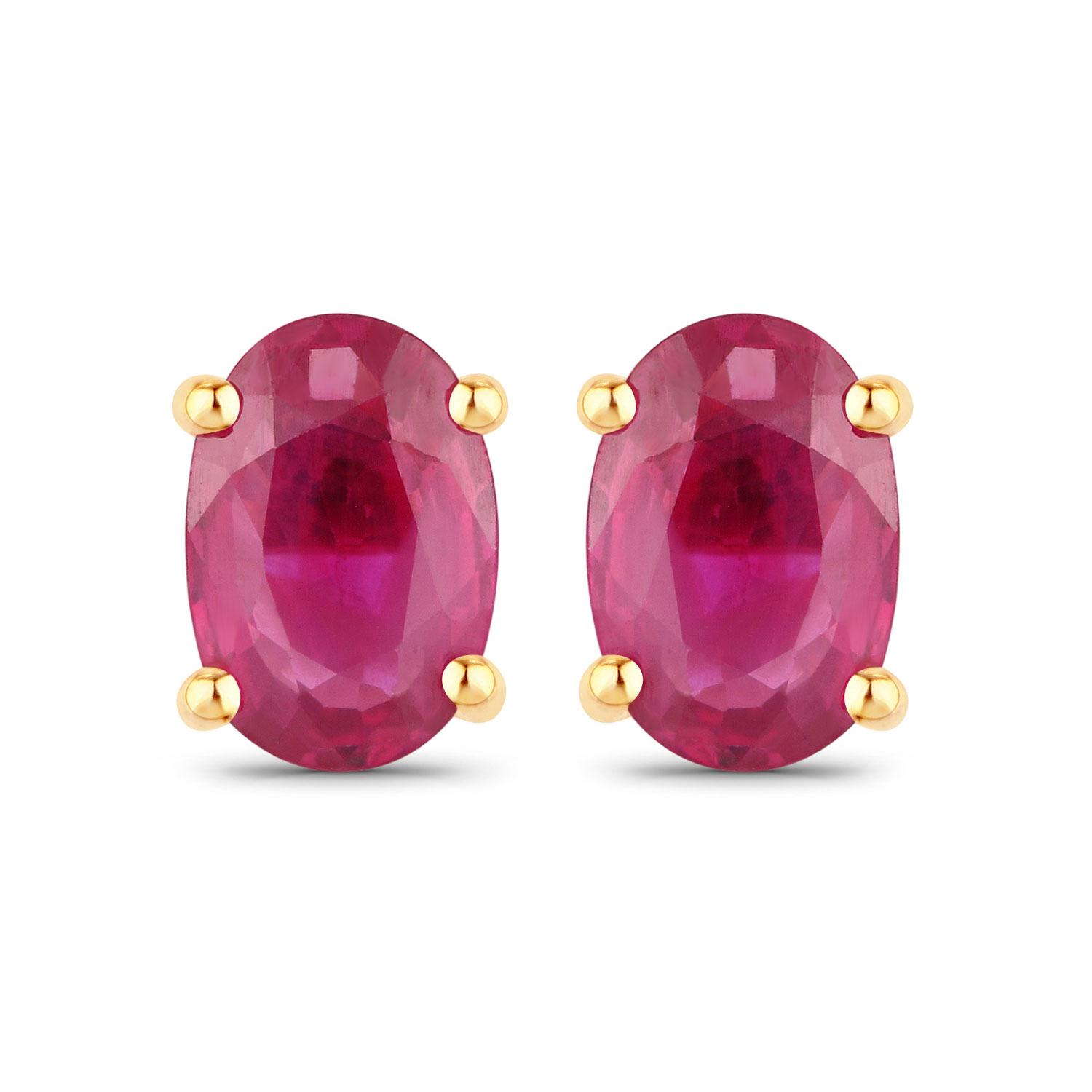 1.04 Carat Genuine Ruby 14K Gold Earrings 1.04 C.T.W 14K yellow or white gold - view 2