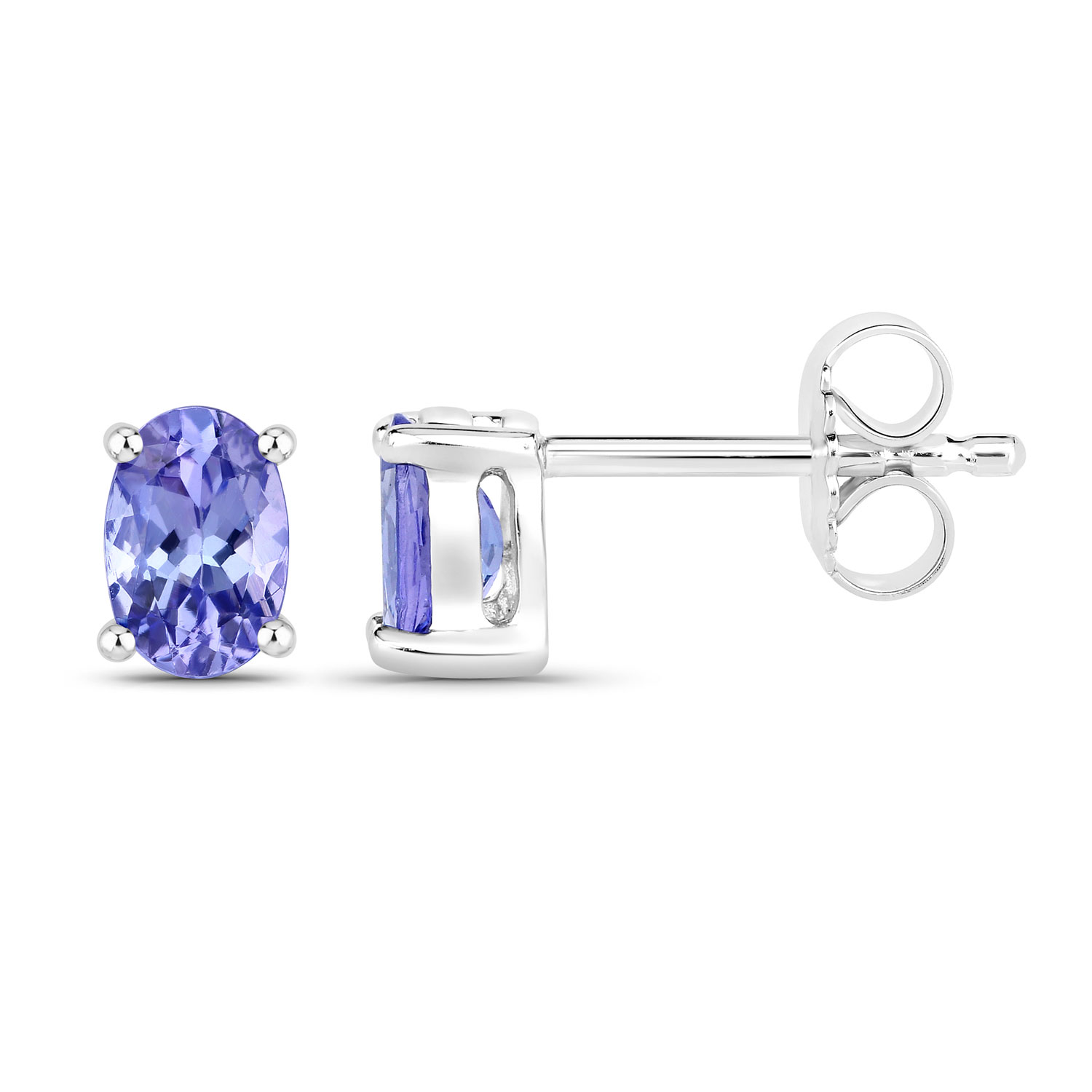 0.88 Carat Genuine Tanzanite .925 Sterling Silver Earrings 0.88 C.T.W Sterling Silver - view 3