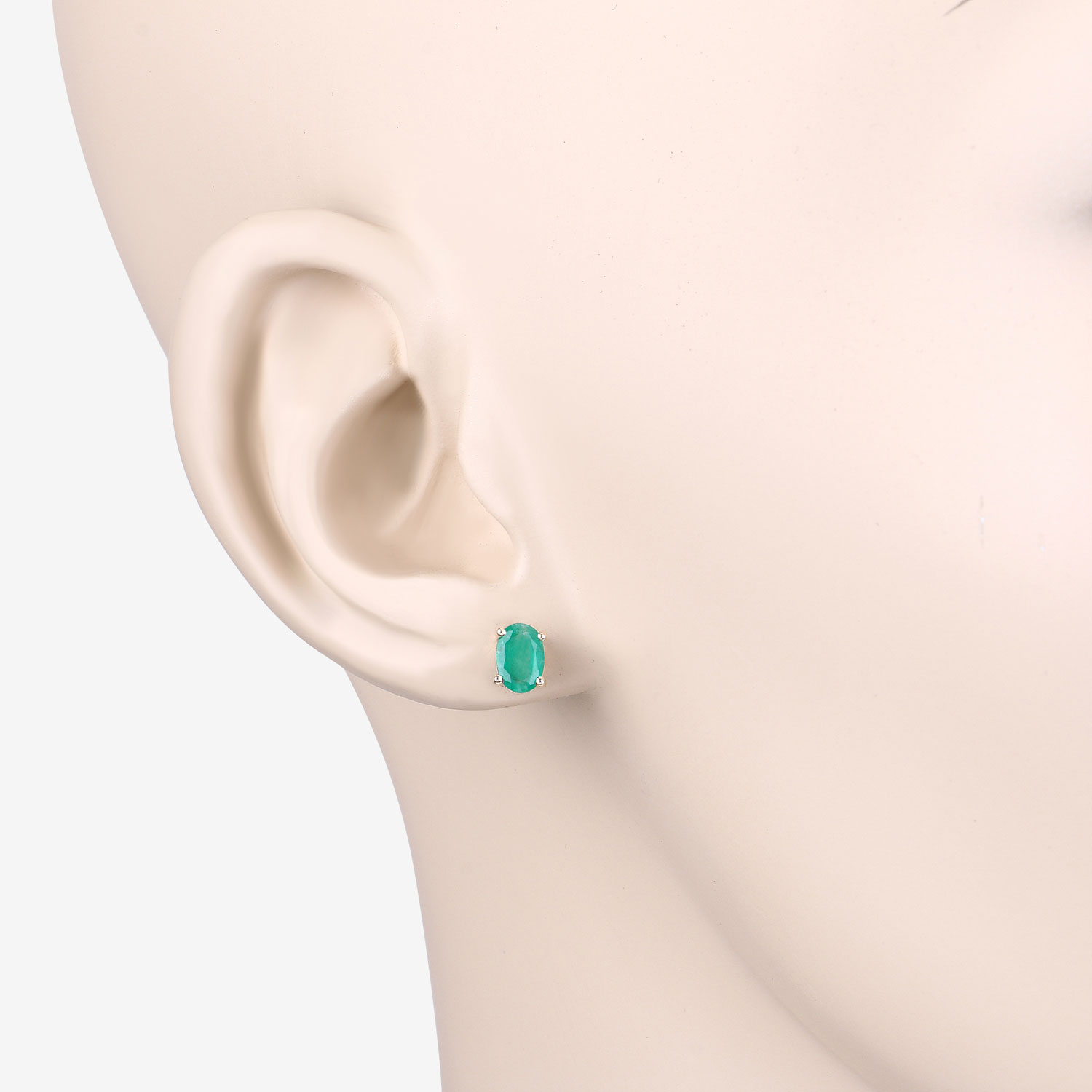 0.88 Carat Genuine Zambian Emerald 10K Yellow Gold Earrings 0.88 C.T.W 10K yellow gold - view 5