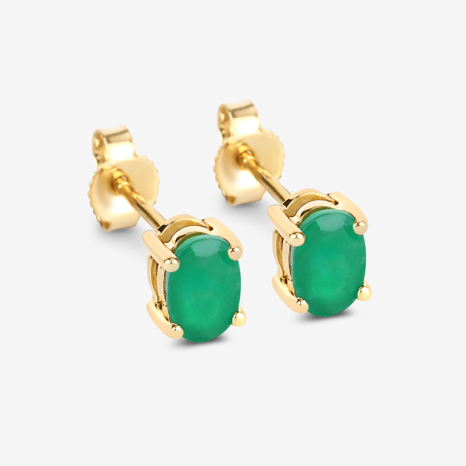 0.88 Carat Genuine Zambian Emerald 10K Yellow Gold Earrings 0.88 C.T.W 10K yellow gold - view 9