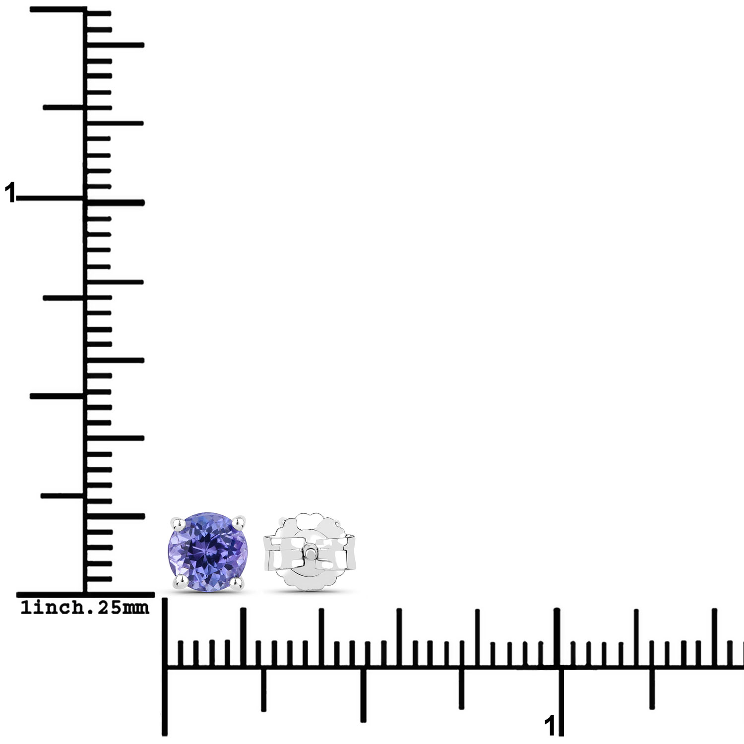 0.94 Carat Genuine Tanzanite .925 Sterling Silver Earrings 0.94 C.T.W Sterling Silver - view 2