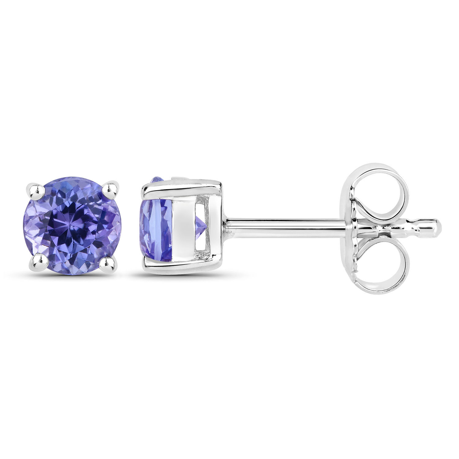 0.94 Carat Genuine Tanzanite .925 Sterling Silver Earrings 0.94 C.T.W Sterling Silver - view 3