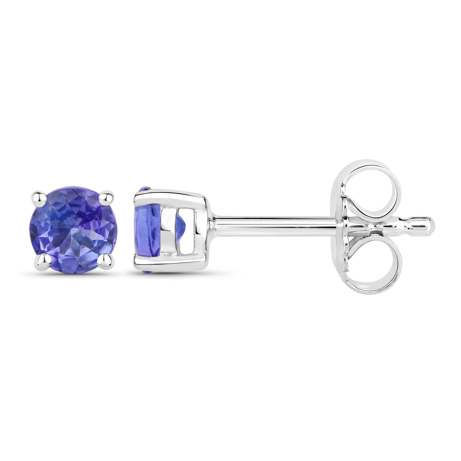 0.46 Carat Genuine Tanzanite .925 Sterling Silver Earrings 0.46 C.T.W Sterling Silver - view 3