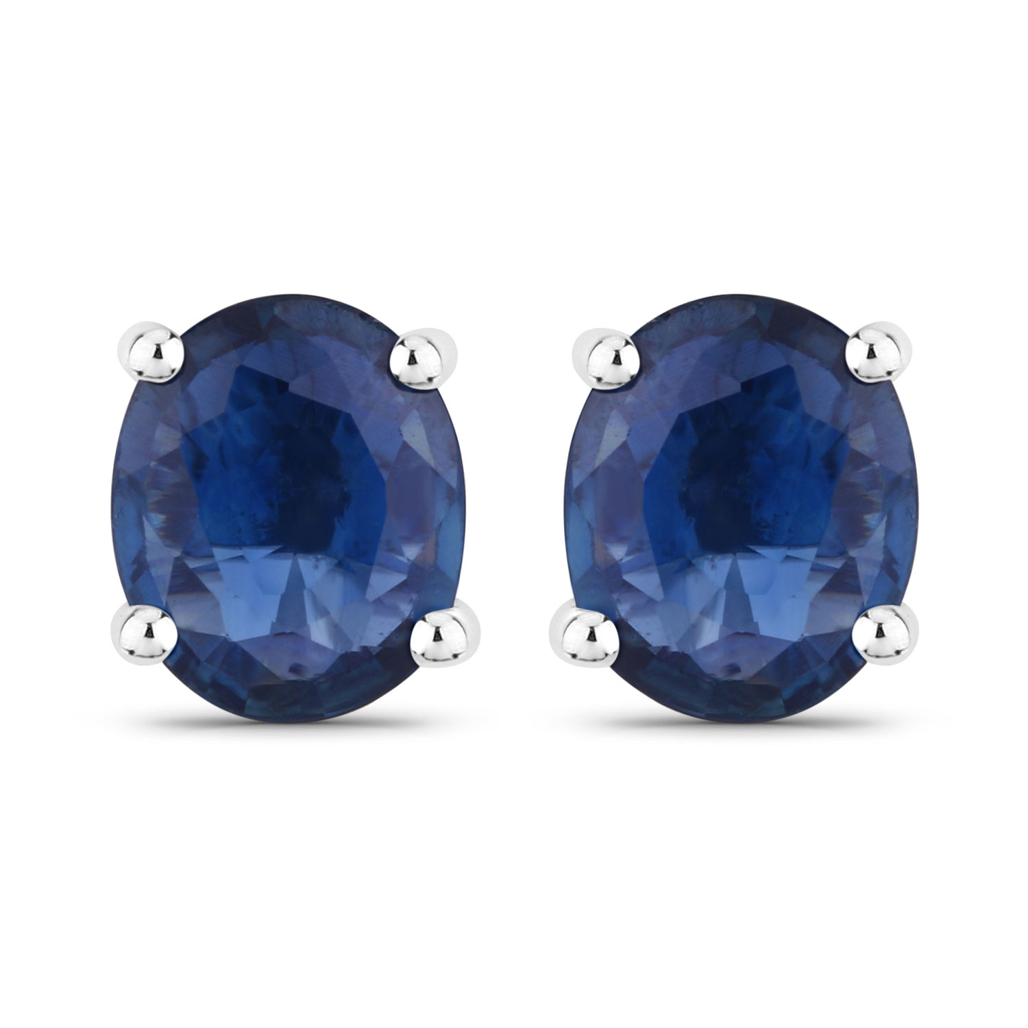 0.68 Carat Genuine Blue Sapphire 14K White Gold Earrings 0.68 C.T.W 14K white gold - view 3
