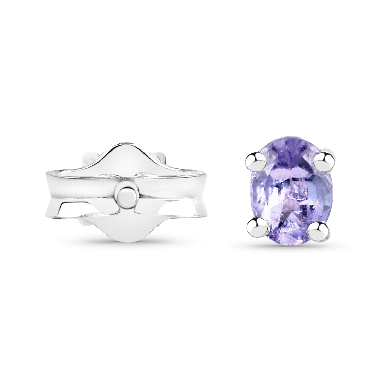 0.34 Carat Genuine Tanzanite .925 Sterling Silver Earrings 0.34 C.T.W Sterling Silver - view 2