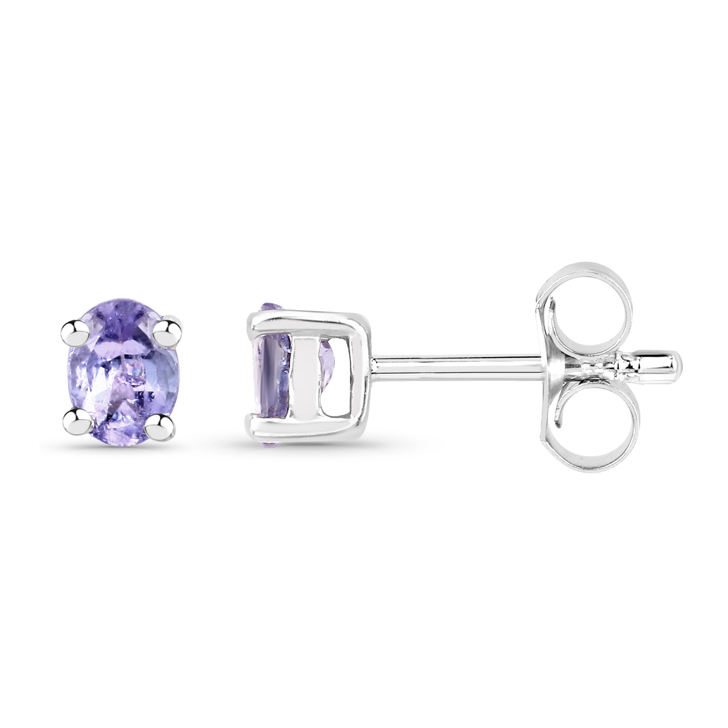0.34 Carat Genuine Tanzanite .925 Sterling Silver Earrings 0.34 C.T.W Sterling Silver - view 3
