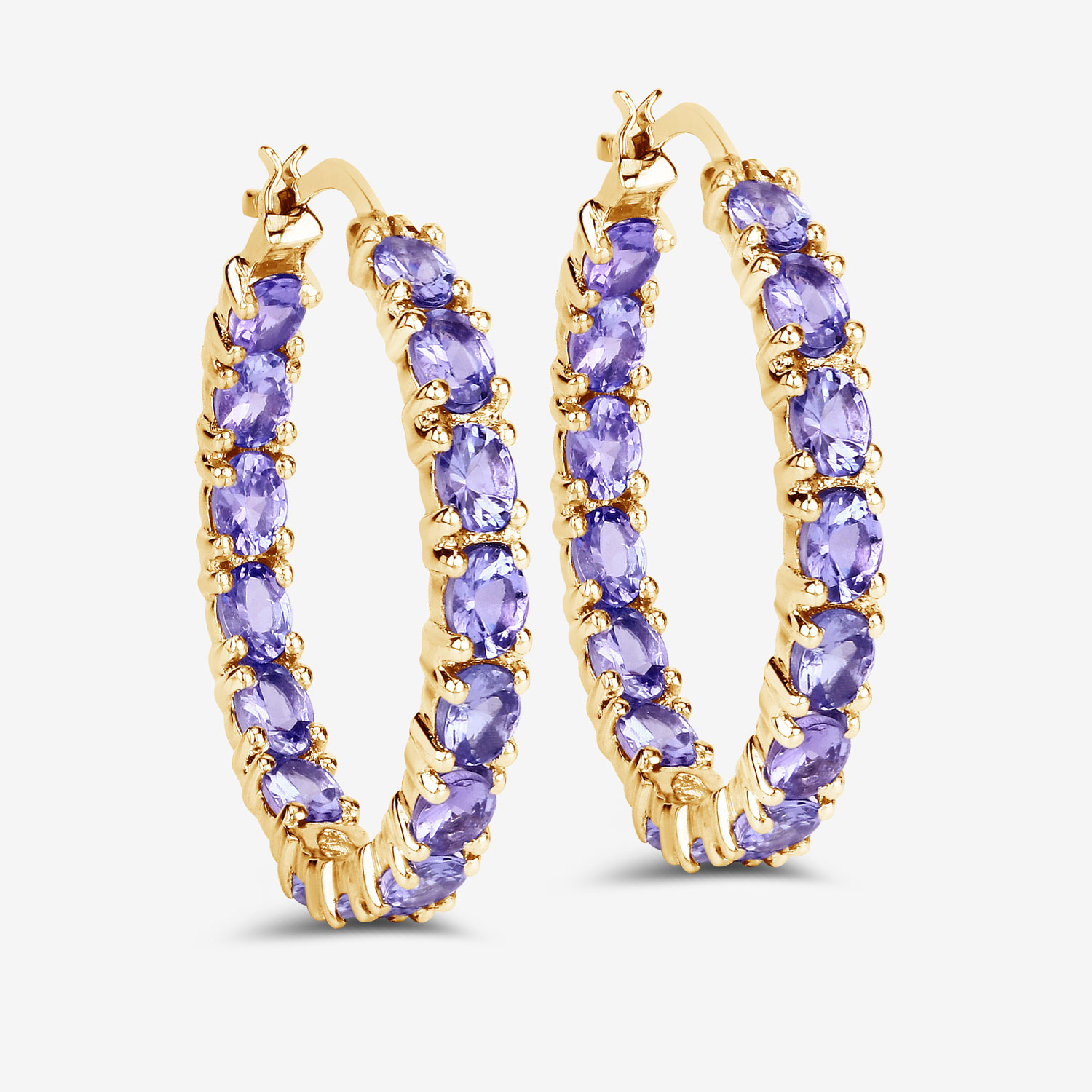 5.10 Carat Genuine Tanzanite .925 Sterling Silver Earrings 5.10 C.T.W Sterling Silver - view 5