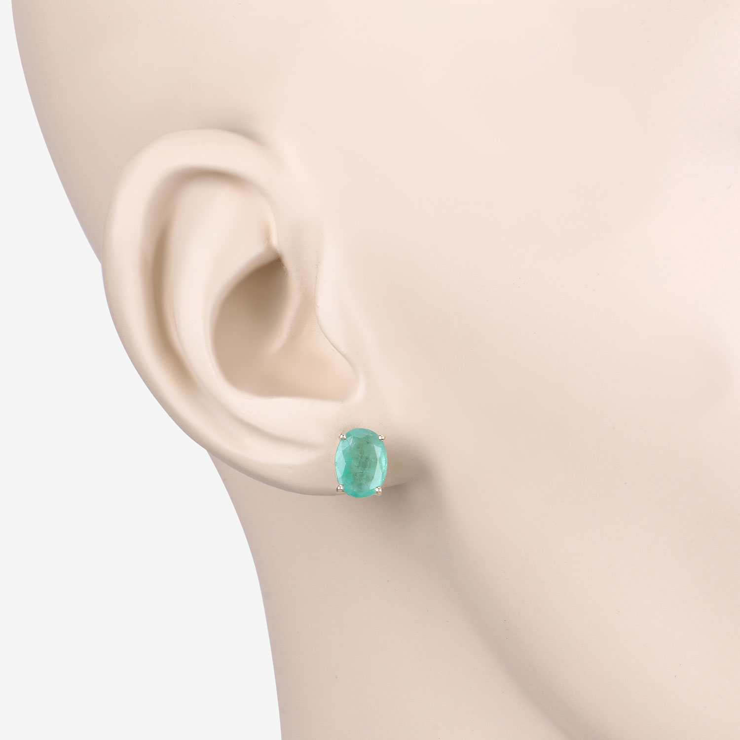 2.40 Carat Genuine Zambian Emerald 10K Yellow Gold Earrings 2.40 C.T.W 10K yellow gold - view 2