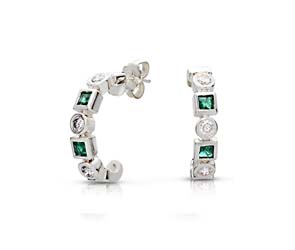 Designer Emerald and Diamond Earrings