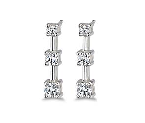 3-Stone Diamond Earrings