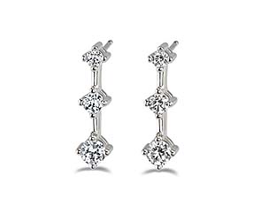 3-Stone Diamond Earrings