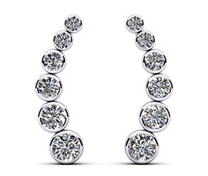 Bezel Set Diamond Journey Earrings