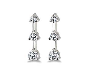 3-Stone Diamond Earrings