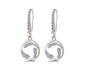 Diamond Wave Hoop Earrings