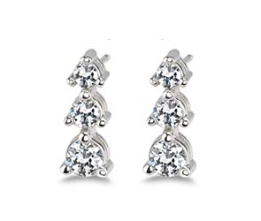 3-Stone Diamond Earrings