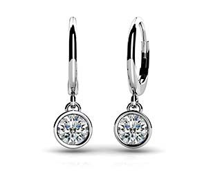 Bezel Set Diamond Drop Earrings