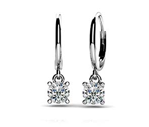 Classic Four Prong Diamond Drop Earrings