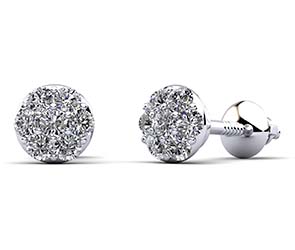 Alluring Diamond Cluster Stud Earrings