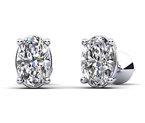 Oval Opulence Diamond Stud Earrings