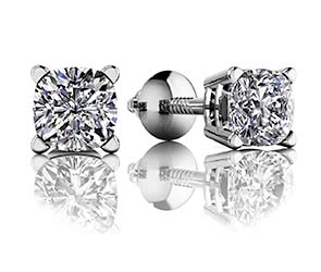 Cushion Cut Diamond Stud Earrings