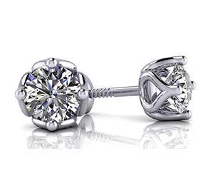 Tulip Diamond Stud Earrings