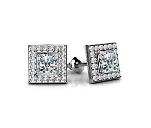 Princess Diamond Designer Stud Earrings