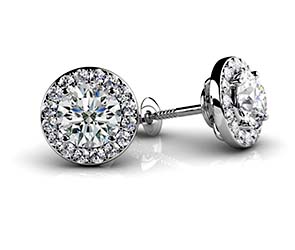 Circle Designer Diamond Stud Earrings