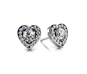 Diamond Heart Designer Stud Earrings