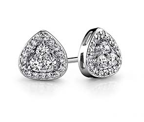 Triangular Diamond Stud Earrings