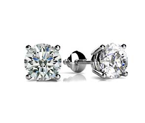 4 Prong Wired Basket Diamond Stud Earrings