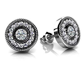 Diamond Circle Stud Earrings