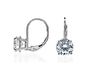 Basket on Leverback Diamond Stud Earrings