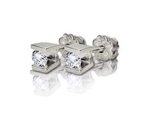 Channel Set Stud Earrings